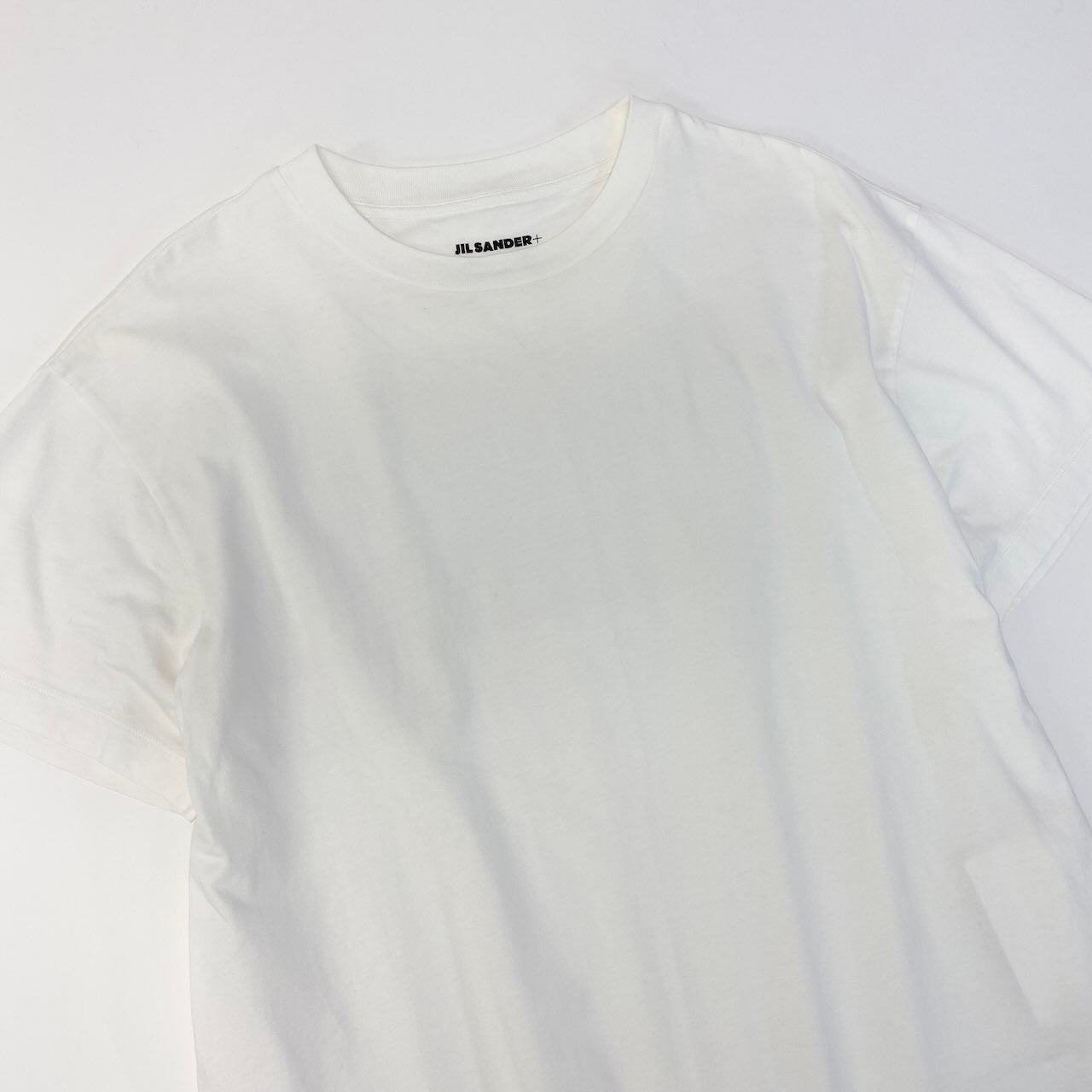 20d27 JIL SANDER＋ ジルサンダープラス 半袖Tシャツ  クルーネック カットソー トップス サイズL ホワイト コットン100％ メンズ 紳士服u02t