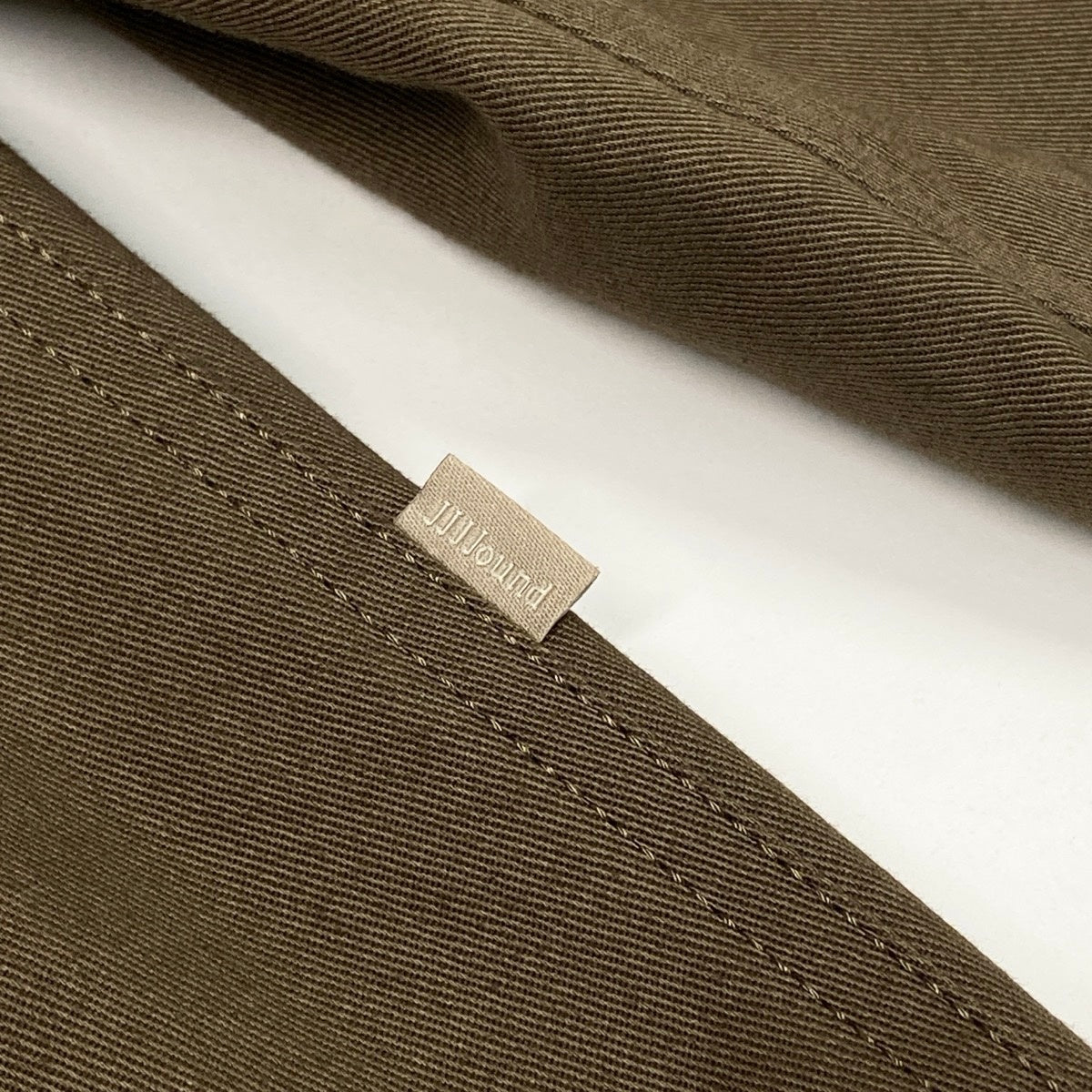 50f29 【美品】 JJJJound ジョウンド ミリタリージャケット コーデュロイ切替 4ポケット 裏地チェック柄 サイズL カーキ メンズ 紳士服o07t