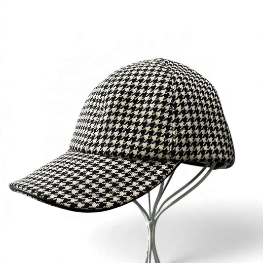 j15 【新品保管品】Christian Dior ツイードキャップ 千鳥格子 帽子 58サイズ ホワイト ブラック レディース 女性用