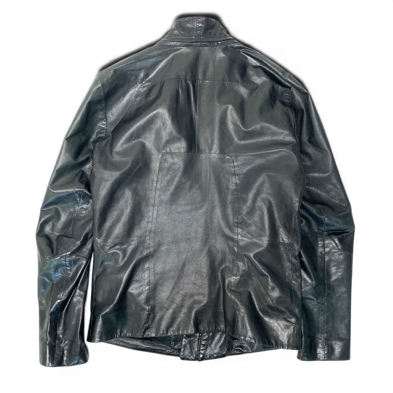25e10 HELMUT LANG レザーラーダースジャケット ジップレザージャケット 17-9104001 XSサイズ ブラック 羊革 メンズ 男性用k02i