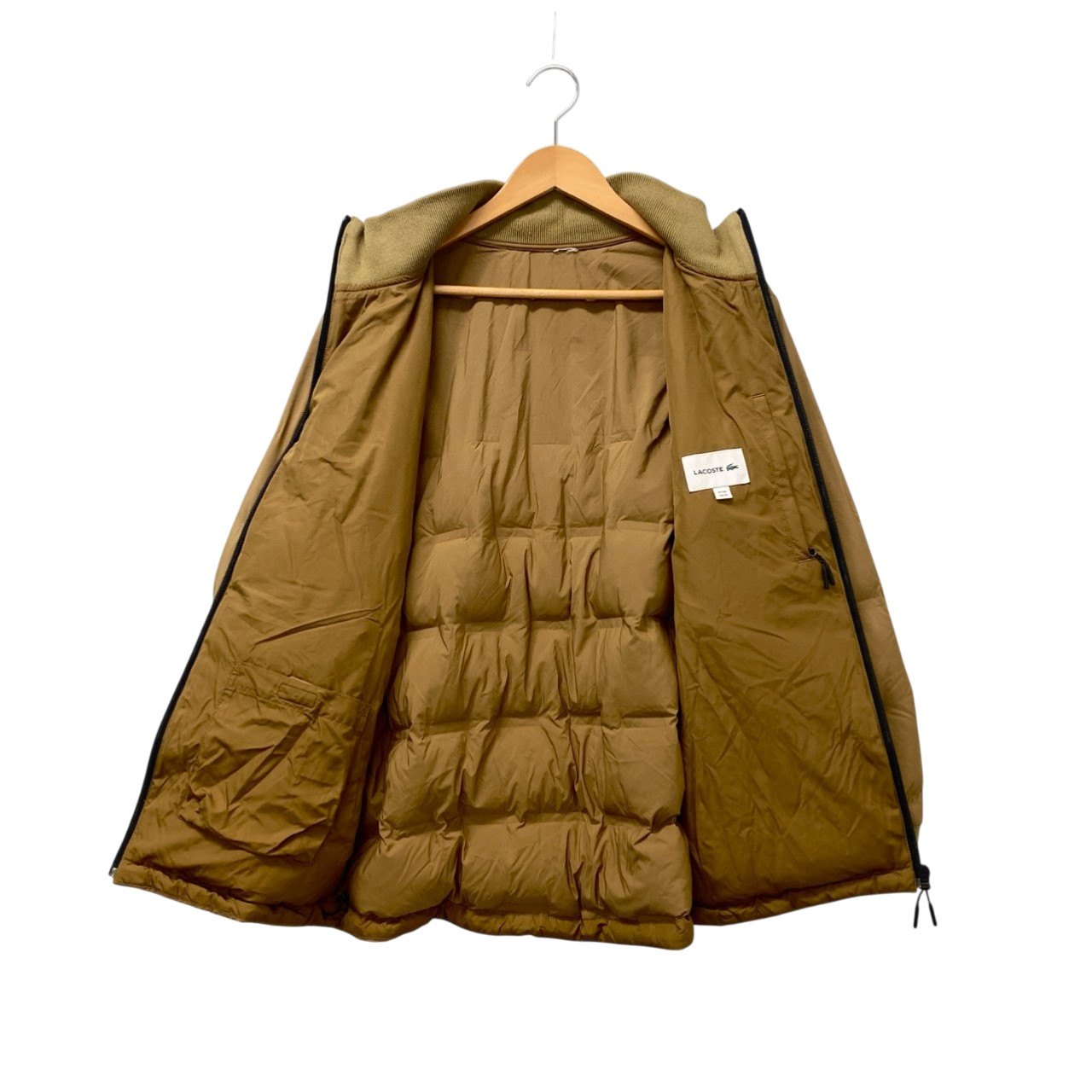17c16 LACOSTE ラコステ CLOMAX ワンポイントロゴ 中綿ジャケット アウター サイズXS モカベージュ メンズ 男性用 ジャケット ブルゾンk02i