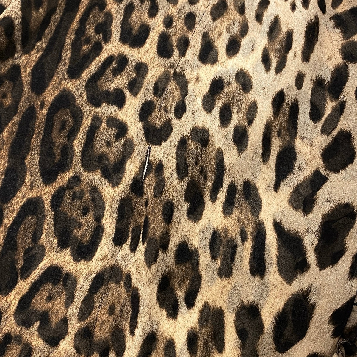 Ef25 DOLCE&GABBANA チュニックブラウス ポンチョ フリル ヒョウ柄 イタリア製 ベージュ ブラウン レディース 女性用u02t