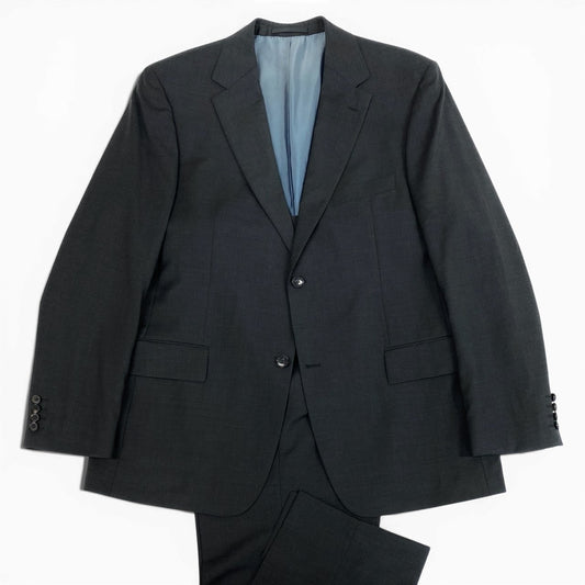 37L23 HUGO BOSS ヒューゴボス スーツセットアップ テーラードジャケット スラックス 56サイズ ダークグレー ウール100％ メンズ 男性用o07t
