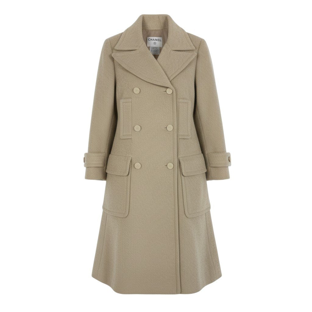i22 CHANEL シャネル 01A カシゴラブレンド ロングコート Cashgota Blend Long Coat P18441 Size36 ベージュt18r