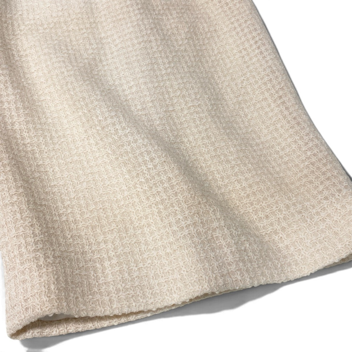 i13 CHANEL シャネル 07A CCボタン ハイウエスト ツイードスカート CC Button High Waisted Tweed Skirt Ivory P32102 Size 36t18r