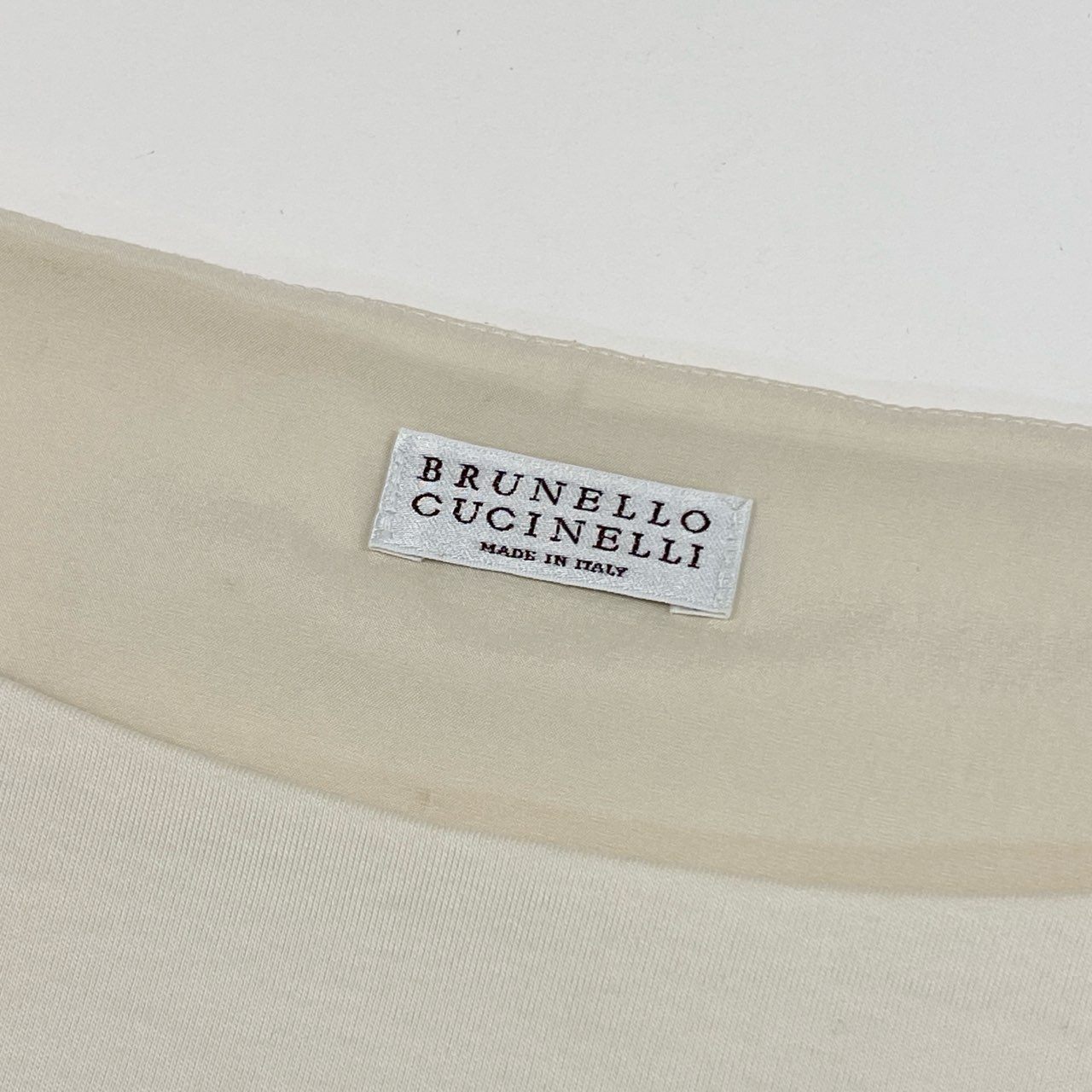 63i18 BRUNELLO CUCINELLI ブルネロクチネリ 半袖ワンピース ひざ丈ワンピース メッシュスリーブ M アイボリー系 レディースu02t