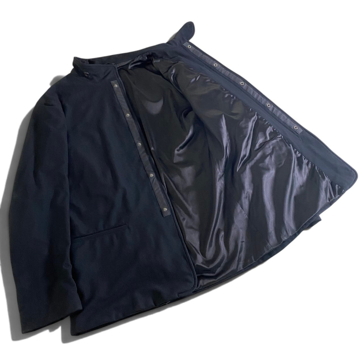 35j26 【美品】 GIORGIO ARMANI ジョルジオアルマーニ スタンドカラー ジャケット ストレッチジャケット サイズ52 ブラック メンズu02t