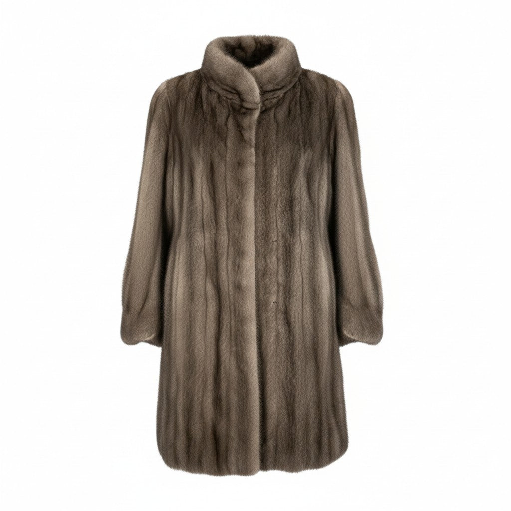 50k29 THE AMERICAN FUR AWARDS AMERICAN ULTRA アメリカンウルトラ 5つ星 ブルーアイリスミンク ミンクコート セミロングコート 毛皮コート F ブラウン系 ミンクファー レディースu02t