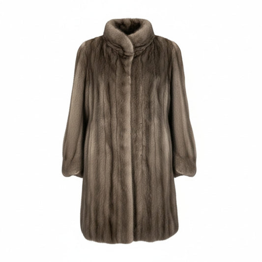 50k29 THE AMERICAN FUR AWARDS AMERICAN ULTRA アメリカンウルトラ 5つ星 ブルーアイリスミンク ミンクコート セミロングコート 毛皮コート F ブラウン系 ミンクファー レディースu02t