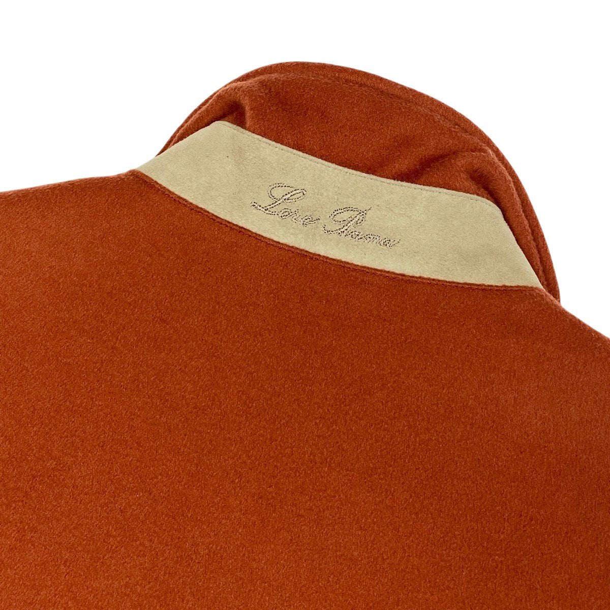 j19 Loro Piana スタンドカラーカシミヤベスト ジャケットベスト アウター 40サイズ オレンジ カシミヤ100％ レディース 女性用u02t