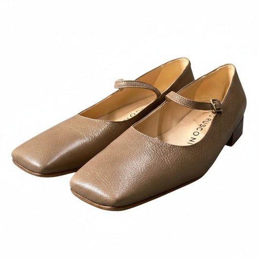 2d21 《極美品》 FABIO RUSCONI ファビオ ルスコーニ メリージェーンパンプス サイズ37 ベージュ レザー シューズ イタリア製 女性靴t18r