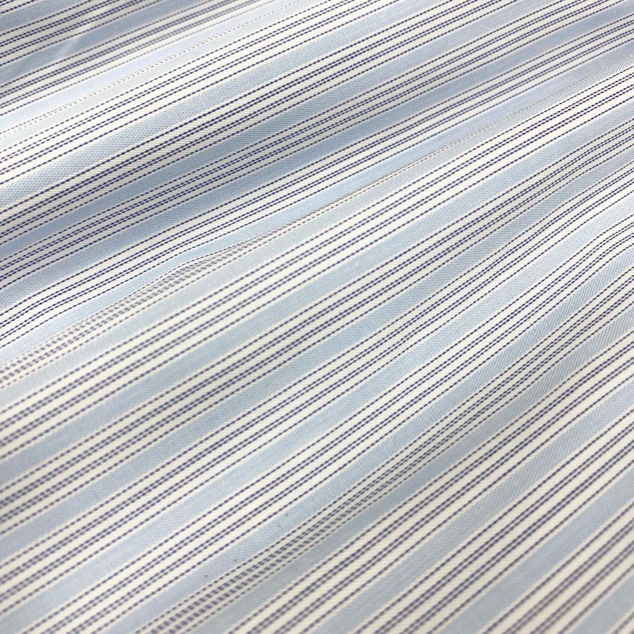 31k2《美品》 Ermenegildo Zegna エルメネジルドゼニア 長袖 ドレスシャツ ストライプ ビジネス フォーマル 41 Lサイズ相当 ブルー コットン メンズo07t