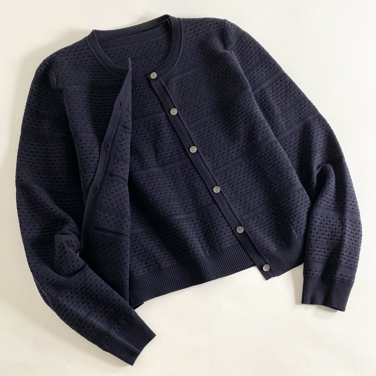 88j2 FOXEY フォクシー Aria アリア Twin Knit アンサンブル カーディガン ノースリーブトップ 42089 40 ミッドナイトブルー 日本製