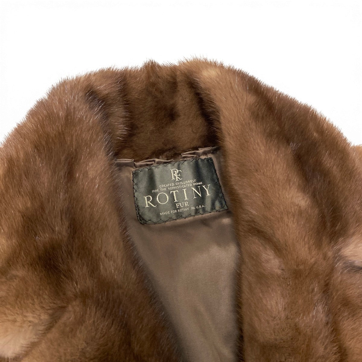 14i20 ROTINY デミバフミンク ロングコート 丈105cm 13 茶系 本毛皮 Mink Fur Long Coatt18r