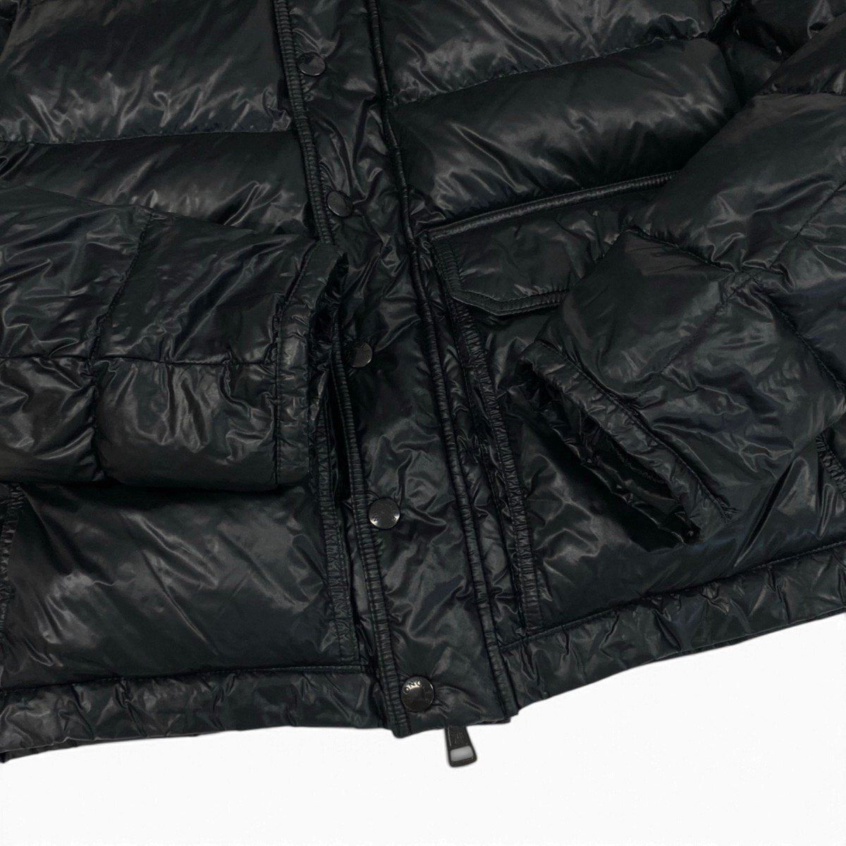 65j5 MONCLER モンクレール HUBERT ファーフード ダウンジャケット サイズ0 ブラック メンズk02i