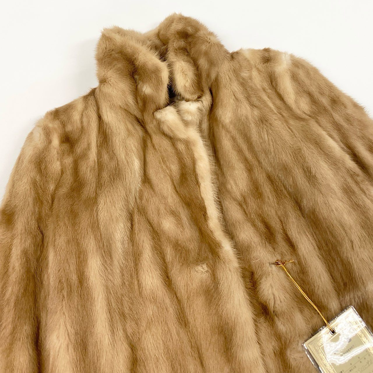 43a21 EMBA エンバ パステルミンク ファーコート サイズ11 ベージュ 本毛皮 Pastel Mink Fur Coatt18r