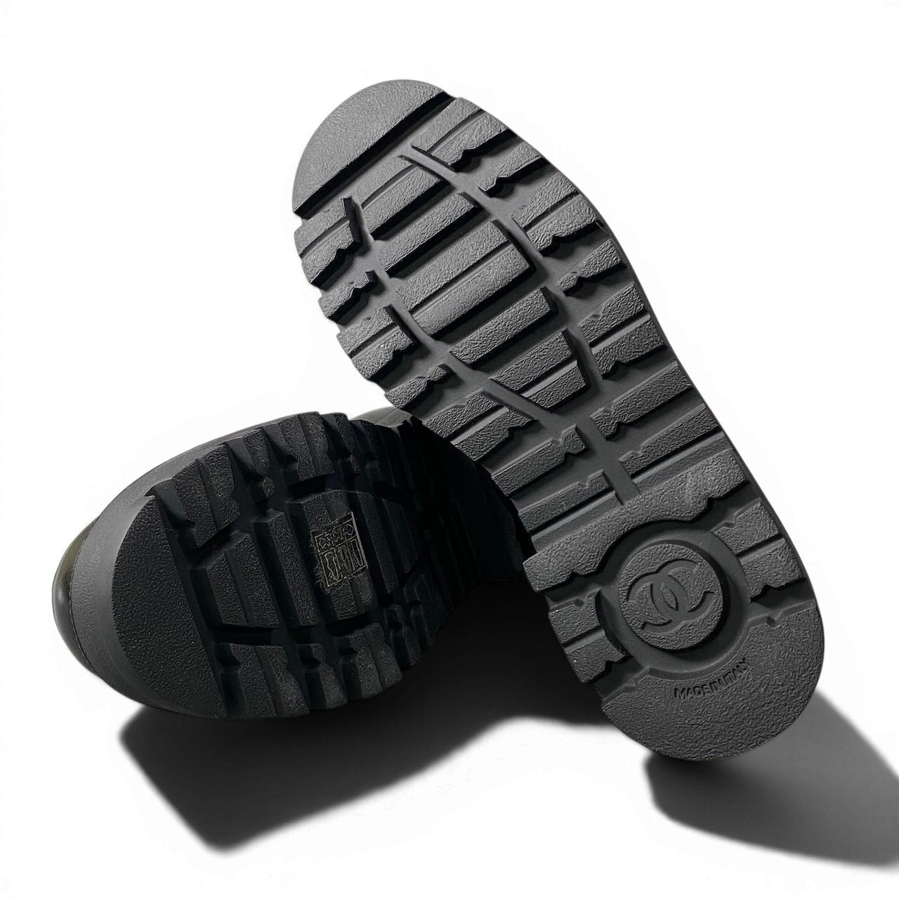 e18 CHANEL シャネル ローファー ブランドロゴ カーフスキンレザー 厚底ソール ボリューム レディース 女性用 G45788 36 ブラックu02t