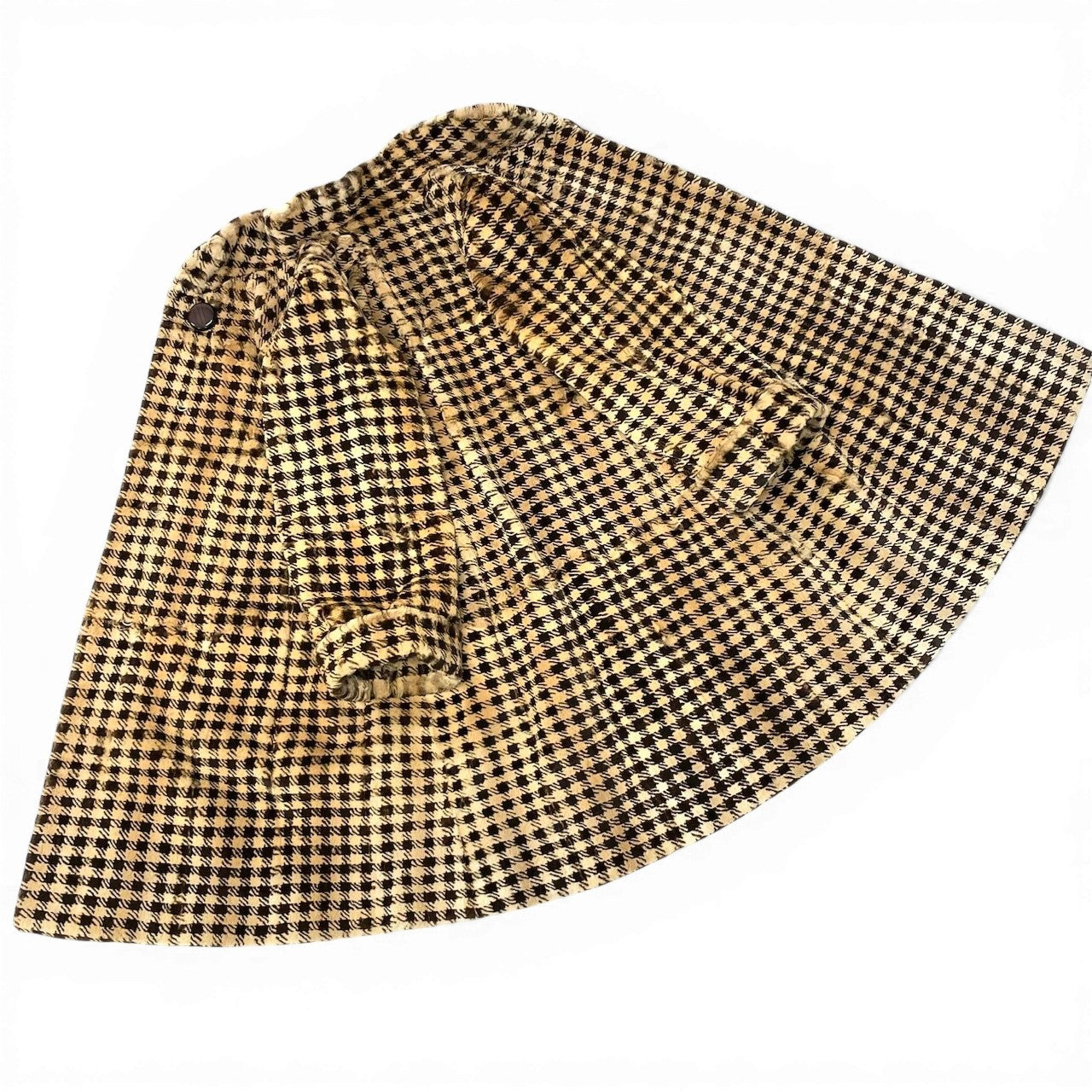 32d2 GRES グレ シェアードミンクコート 毛皮ロングコート 千鳥格子柄 アウター Fサイズ ベージュ ブラウン シェアード レディース 女性用k02i