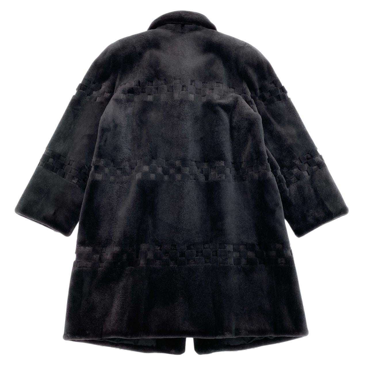 27L1 VALENTINO ヴァレンティノ SAGA MINK ROYAL サガミンクロイヤル 金サガ シェアードミンク ロングコート サイズF ダークグレー 最高級本毛皮 FUR COATt18r