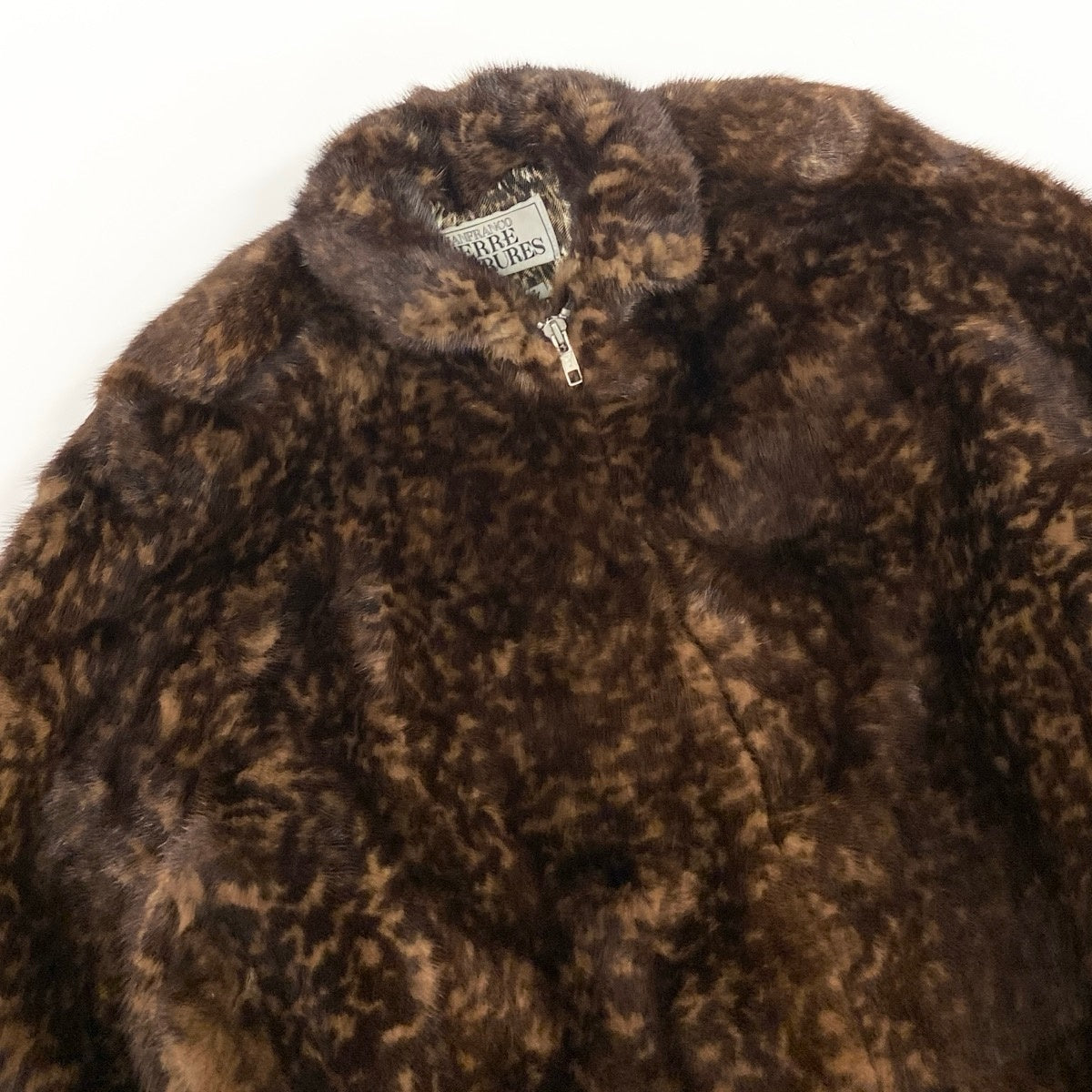 Eh10 Gianfranco Ferre ミンクコート レオパード 総柄 ブラウン ミンク メンズ 男性用u02t