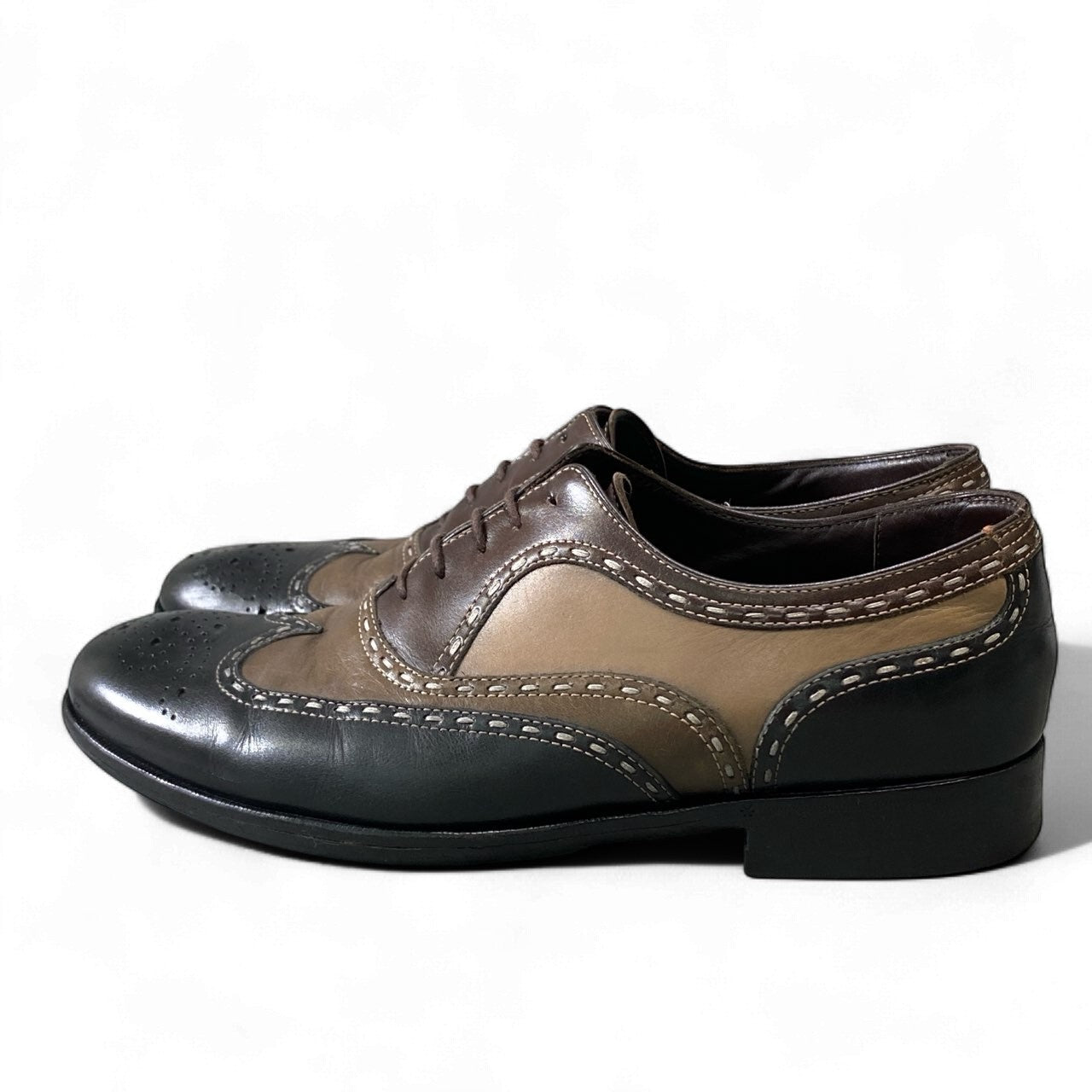 1k18 BOTTEGA VENETA ボッテガヴェネタ イタリア製 ドレスシューズ ブロークシューズ 革靴 ウィングチップ フォーマル 07 ブラウン系 マルチカラー leathero07t