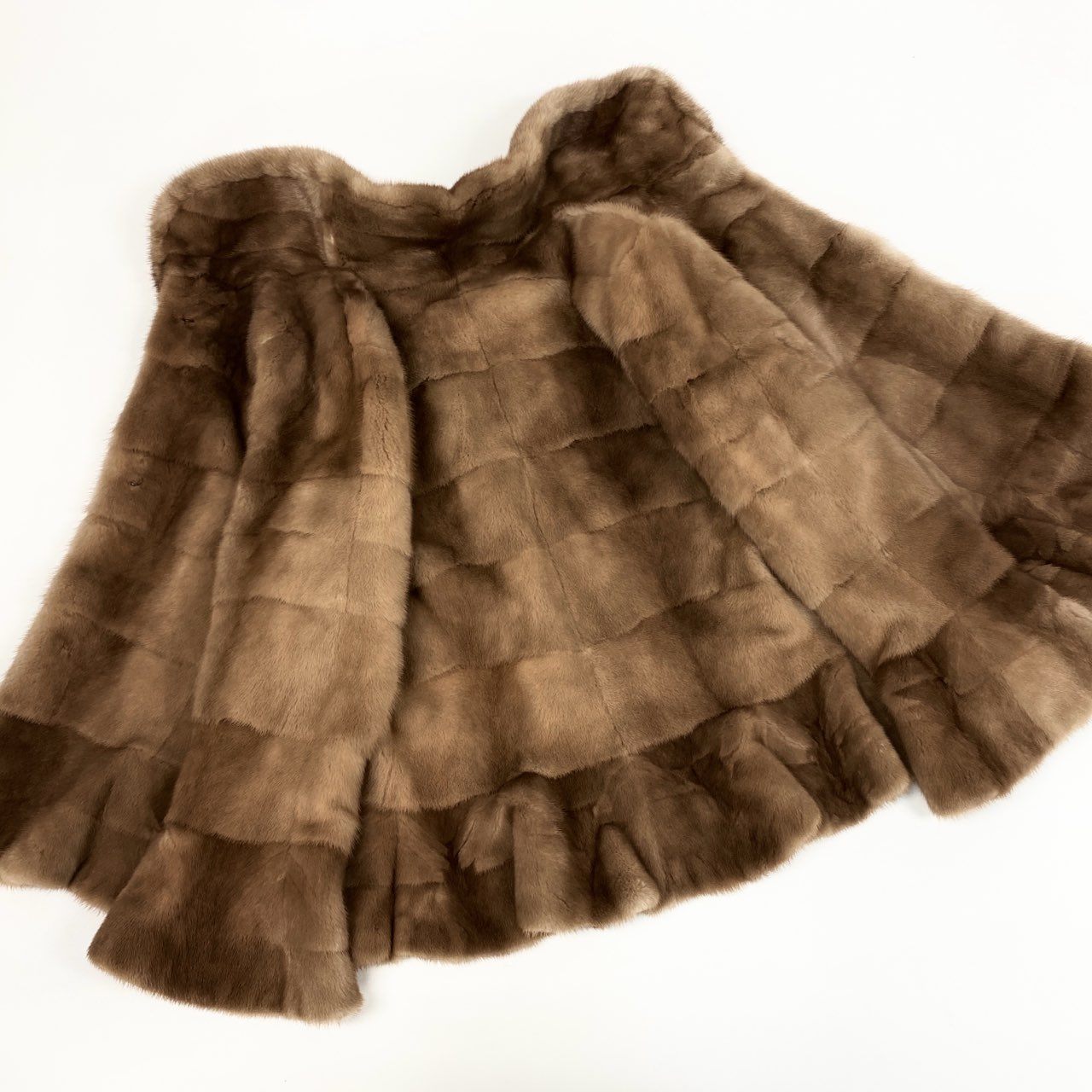 52k19 Taehyun Fur パステルミンク ミンクコート ハーフコート 最高級毛皮 ベージュ 本毛皮 レアデザイン MINK FUR リアルファー コートt18r