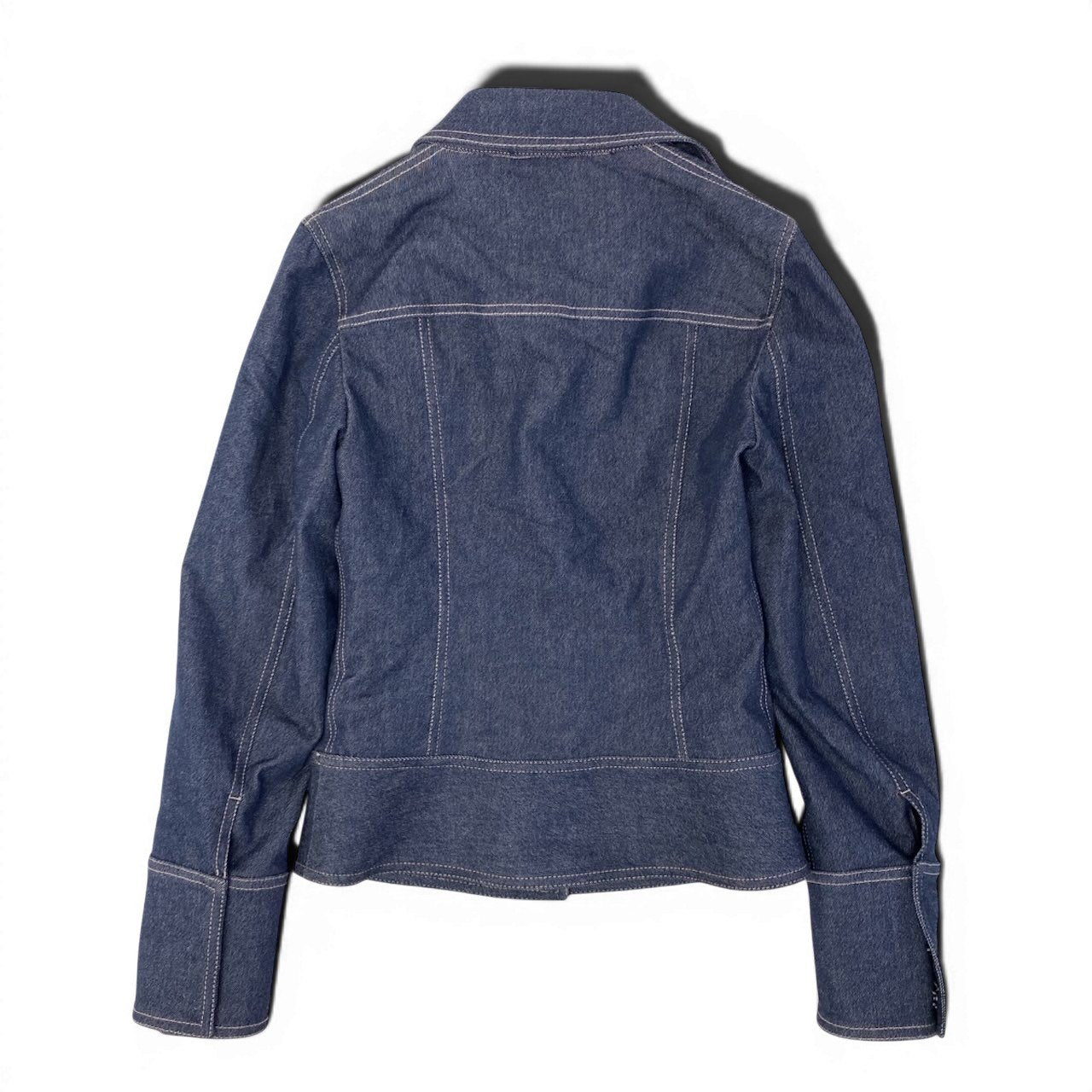 Ef9 DOLCE＆GABBANA デニムジャケット シャツジャケット レオパード イタリア製 38サイズ インディゴ レディース 女性用u02t