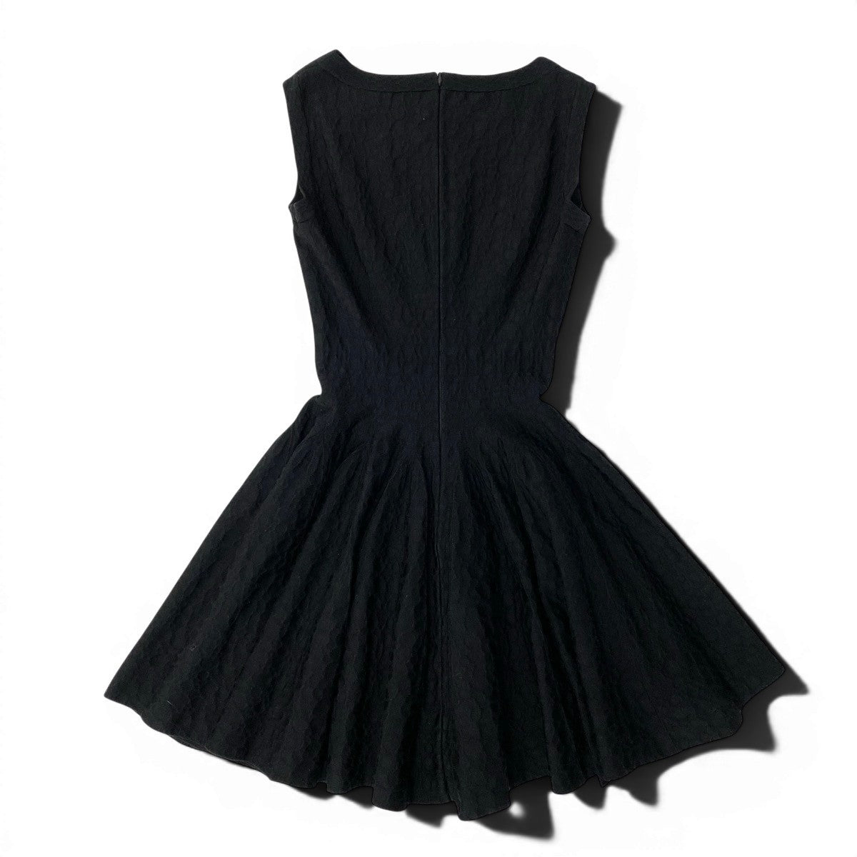69e19 ALAIA アライア ジャガードワンピース ノースリーブドレスワンピース フレア サイズ38 ブラック レディース 女性服u02t