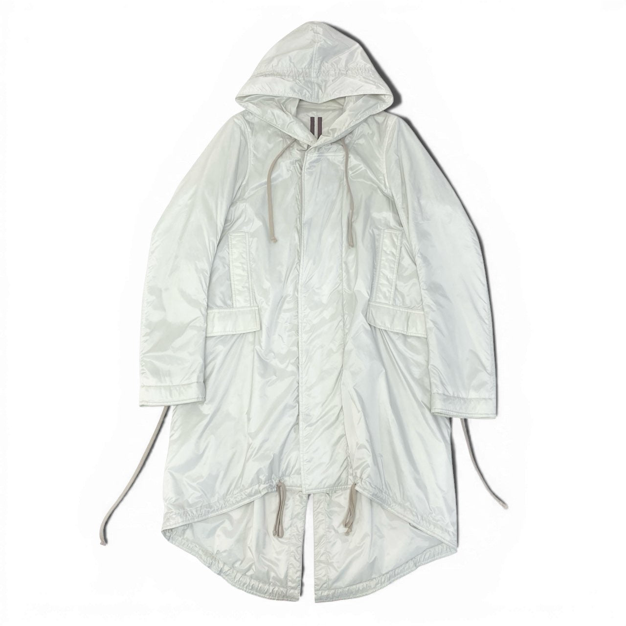 Ab5 RICK OWENS リックオウエンス DRKSHDW ダークシャドウ モッズコート ナイロンジャケット DU17S5962-EV XSサイズ オフホワイト メンズo07t