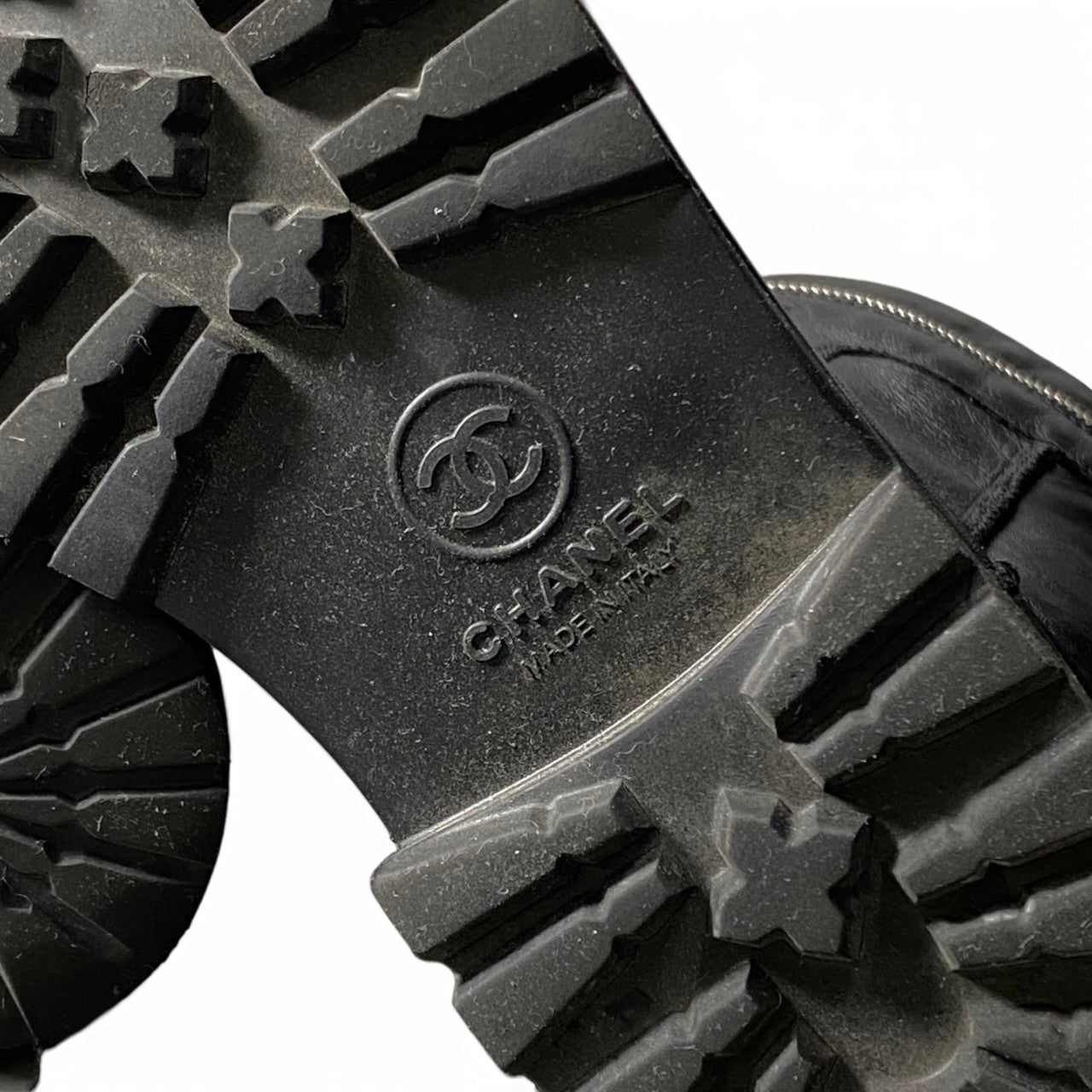 h12 CHANEL エンジニアブーツ ココマーク G26537 36 1/2サイズ ブラック レザー レディース 女性用k02i