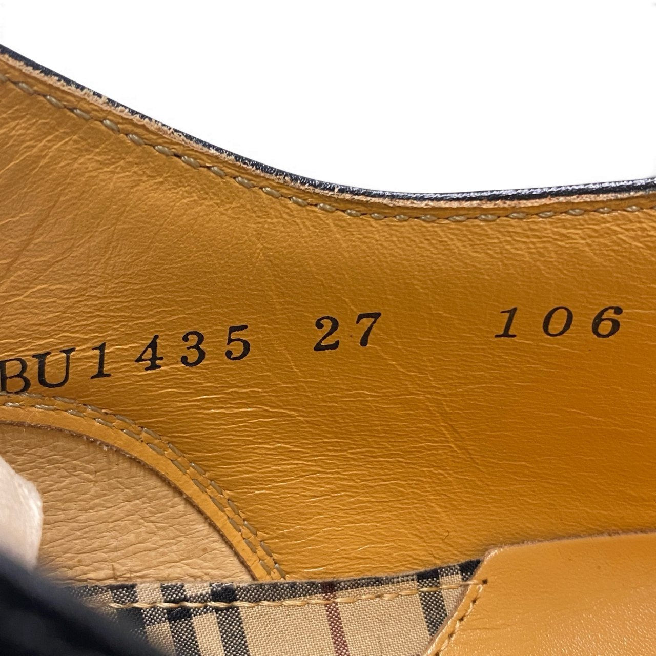 2d27 BURBERRY LONDON バーバリー レザーシューズ ビジネスシューズ ストレートチップ 内羽根 サイズ27 ブラック レザー メンズ 紳士靴k02i