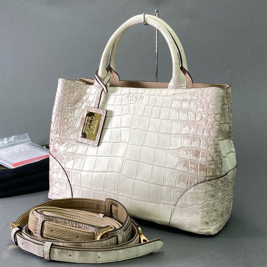 De18 【極美品】定価122万 COCOCELUX GOLD ココセリュックス ゴールド 最高級5スター 2way ヒマラヤクロコ ハンドバッグ ショルダーバッグ クロコダイルレザー レディース 鞄