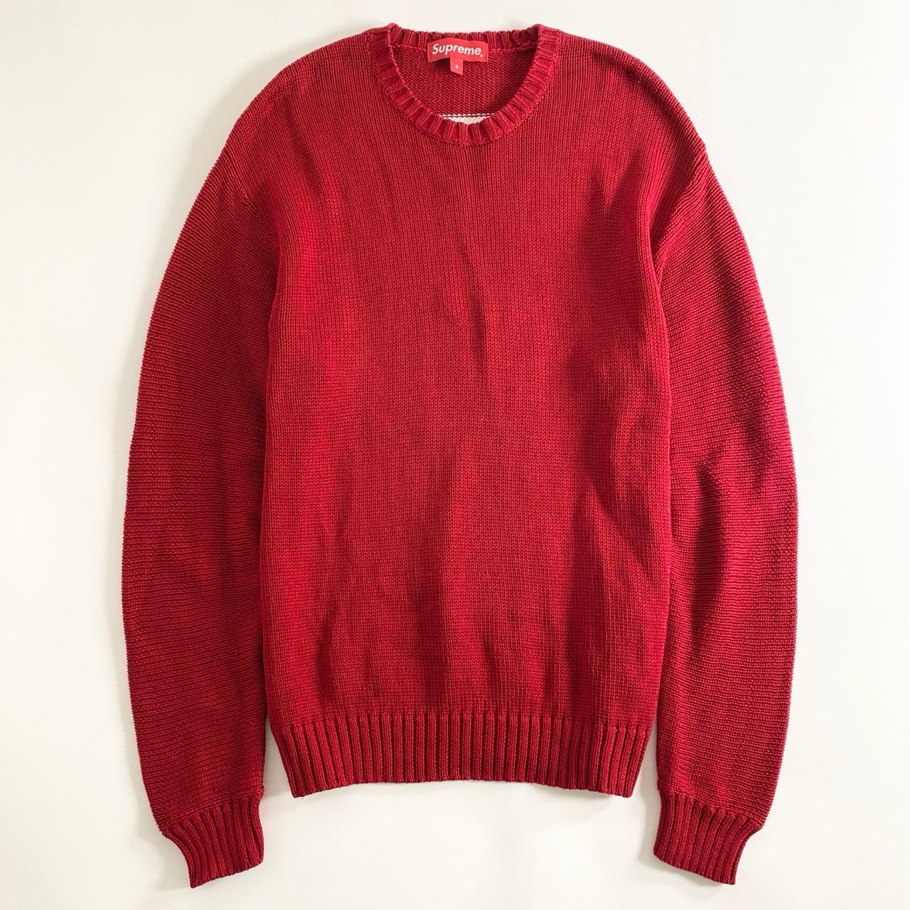 88i27 《美品》 Supreme シュプリーム Back Logo Sweater ニット セーター サイズS レッド コットン100％ メンズ 20ss