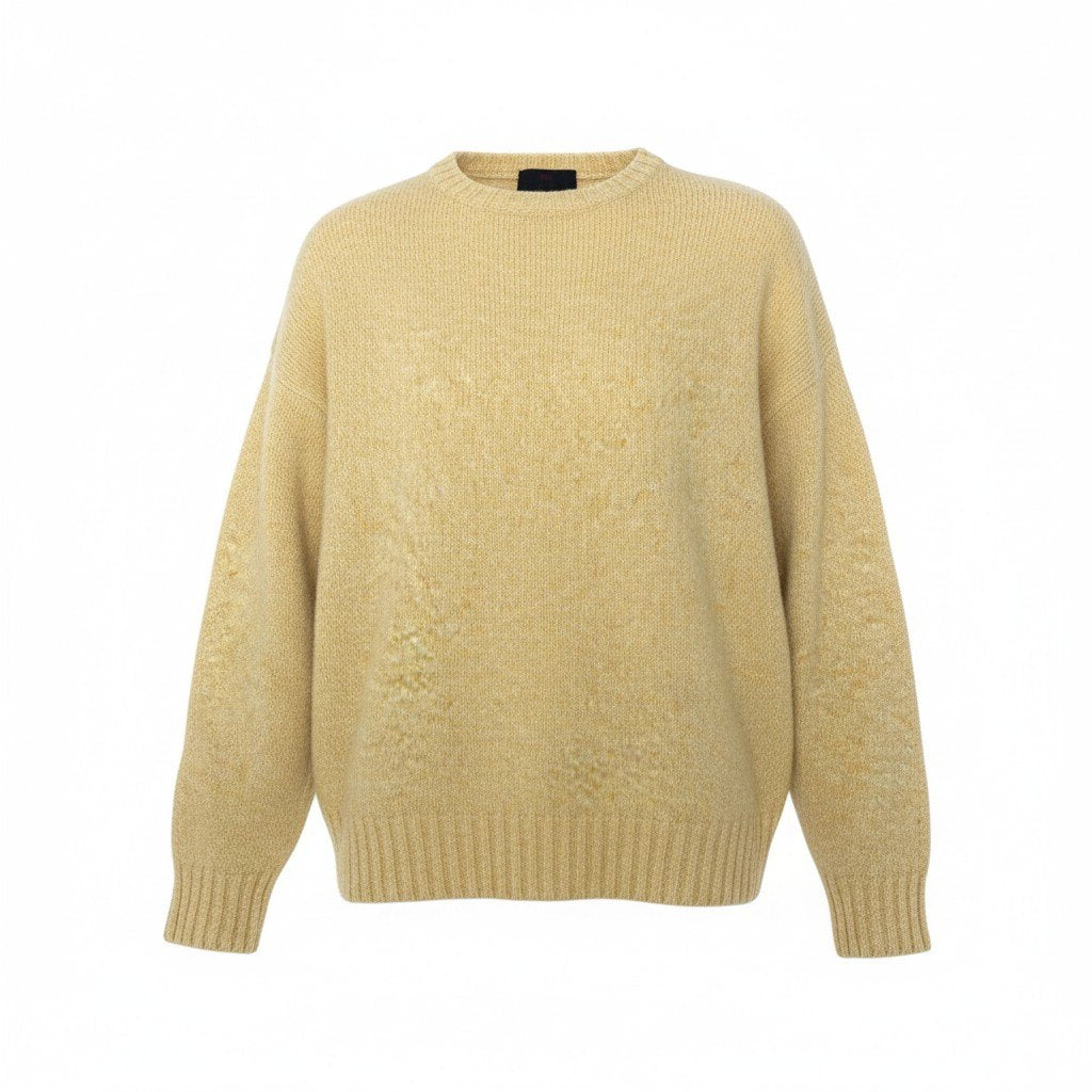 77L8 ETRO エトロ クルーネック ニット セーター 50 イエロー カシミヤ100 メンズ 紳士服 イタリア製u02t