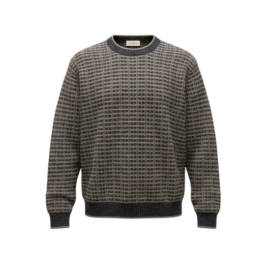 54b10 【美品】Ermenegildo Zegna エルメネジルドゼニア クルーネックニットセーター プルオーバー トップス Mサイズ マルチカラー メンズu02t