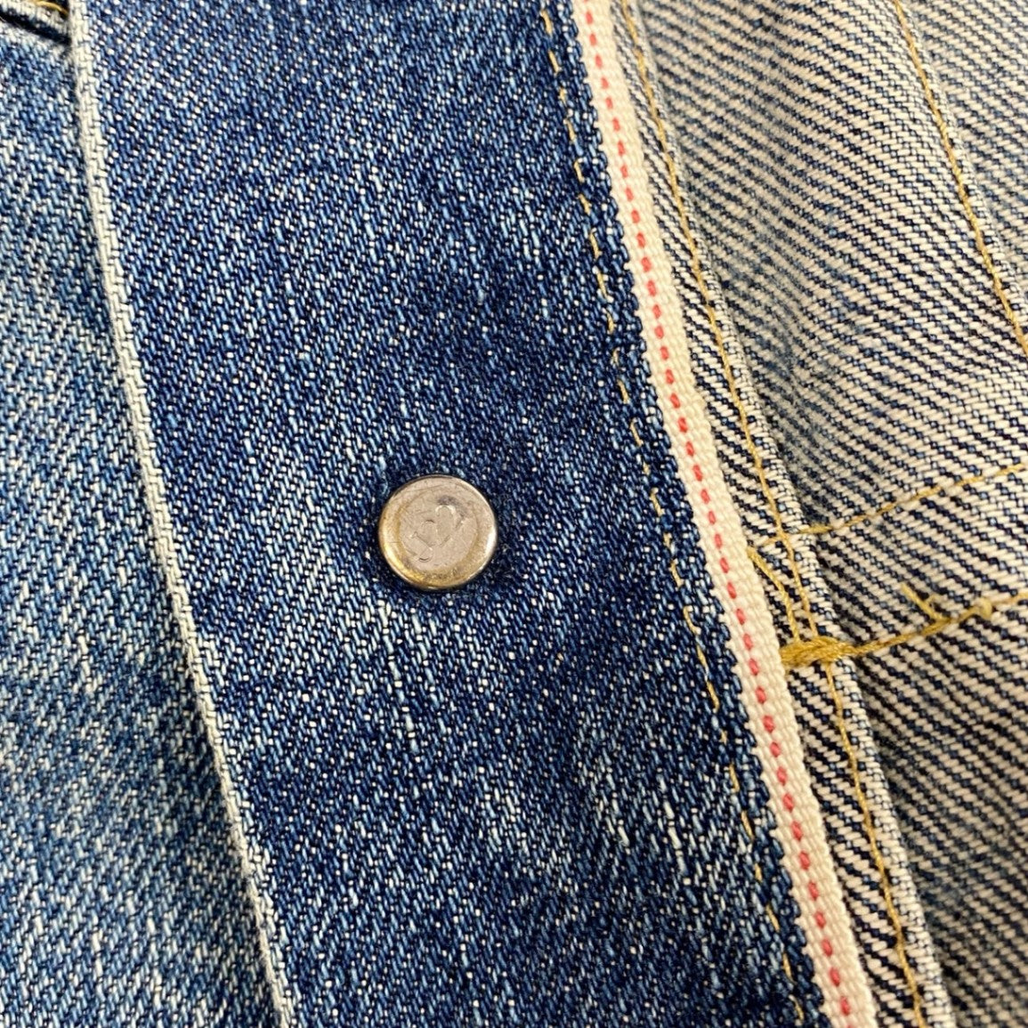 12i26 Levi’s リーバイス 雰囲気◎ 507 デニムジャケット Gジャン J22 赤耳 サイズ40 インディゴブルー メンズu02t