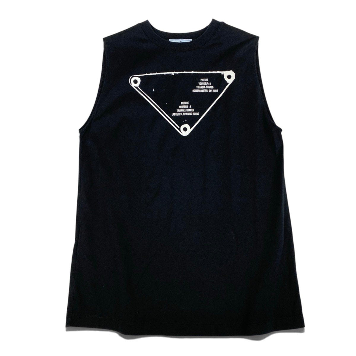 Ai7 【美品】 PRADA プラダ 2020SS ノースリーブカットソー  サイズXS ブラック コットン100％ レディースk02i