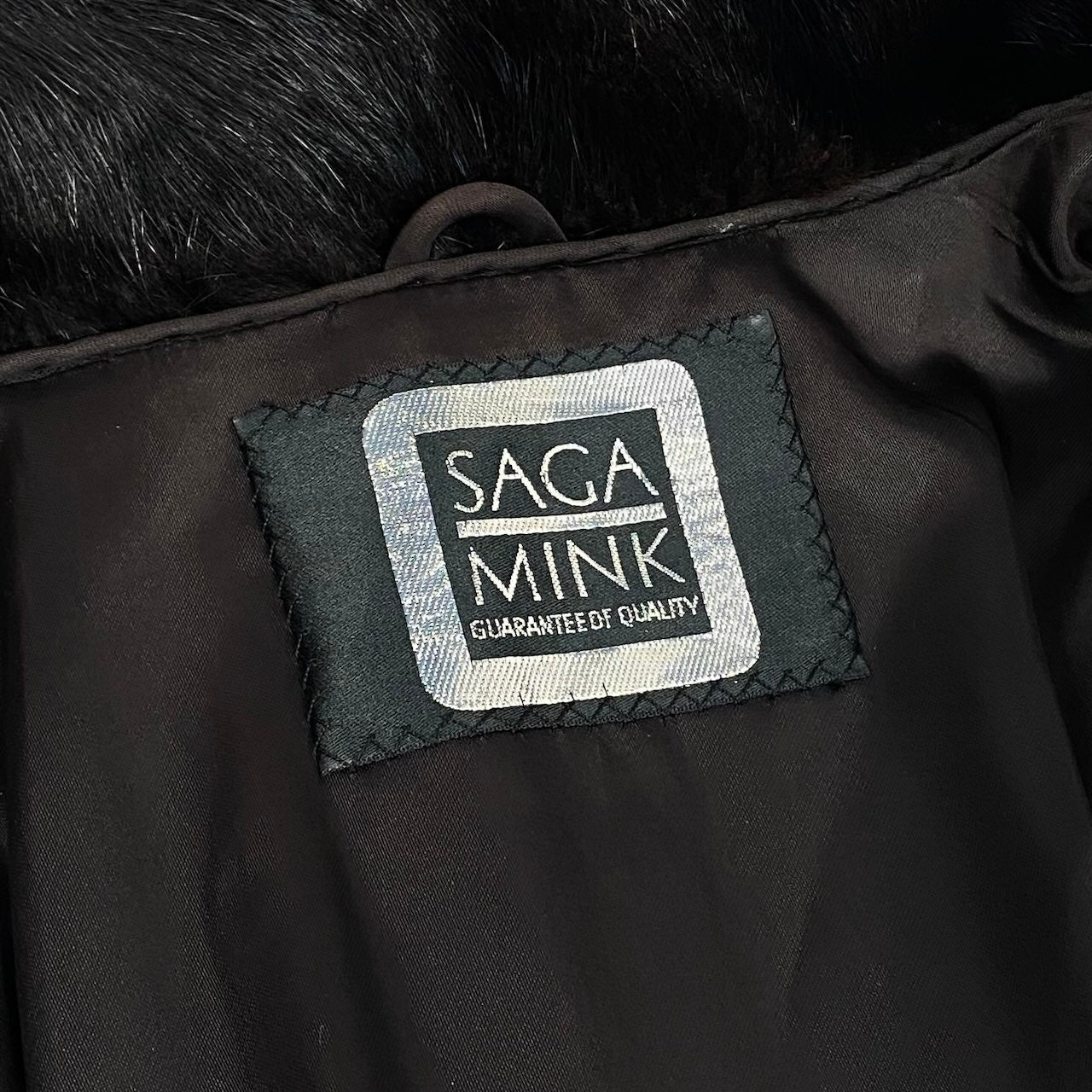 67e13 SAGA MINK サガミンク 銀サガ ダークミンク 超ロングコート 丈110cm サイズ13 ブラック 最高級本毛皮 Mink Fur Long Coatt18r