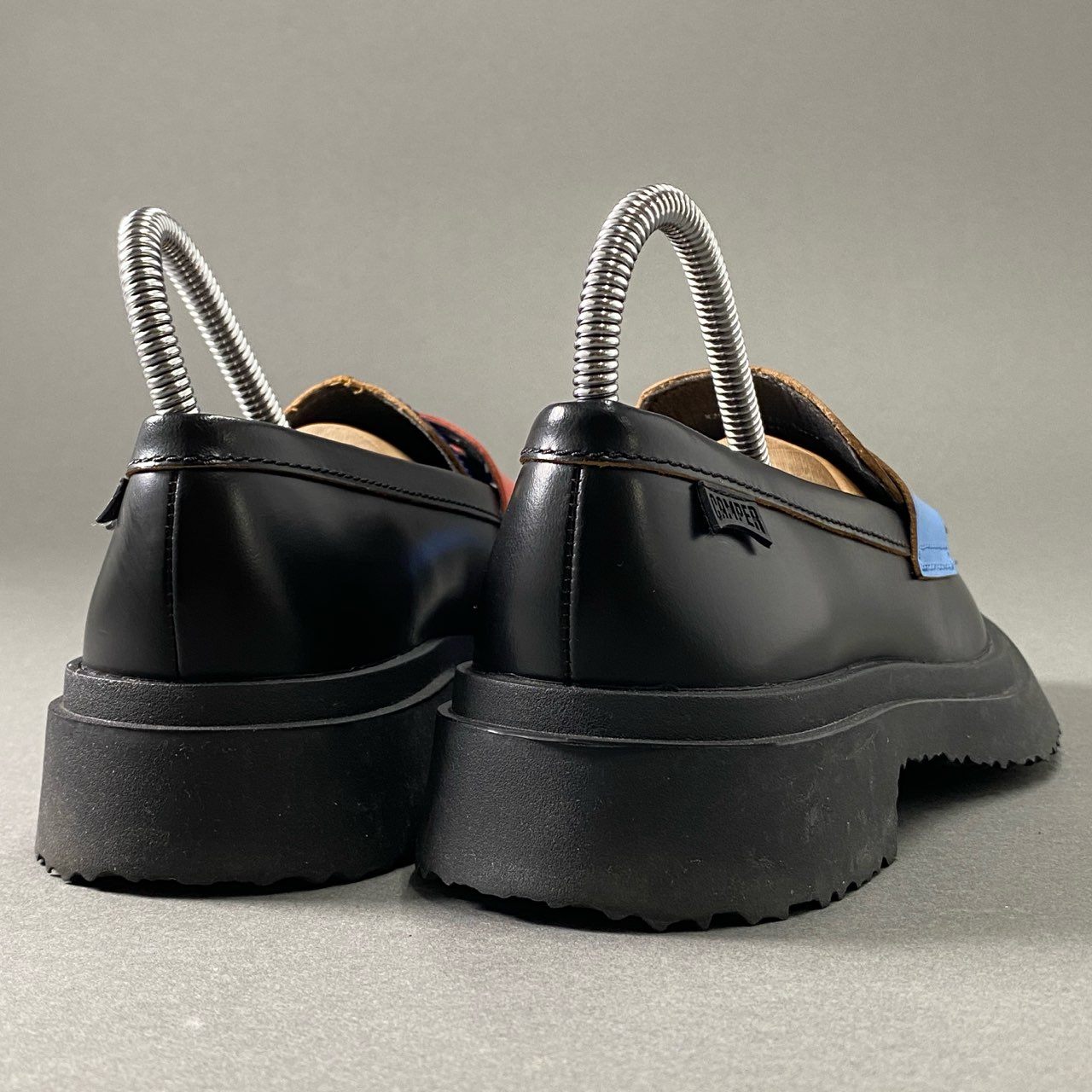 3f24 【美品】 CAMPER カンペール Twins ツインズ WALDEN ウォールデン クロムフリーレザー レザーローファー K201116-012 35# ブラック系 レディース