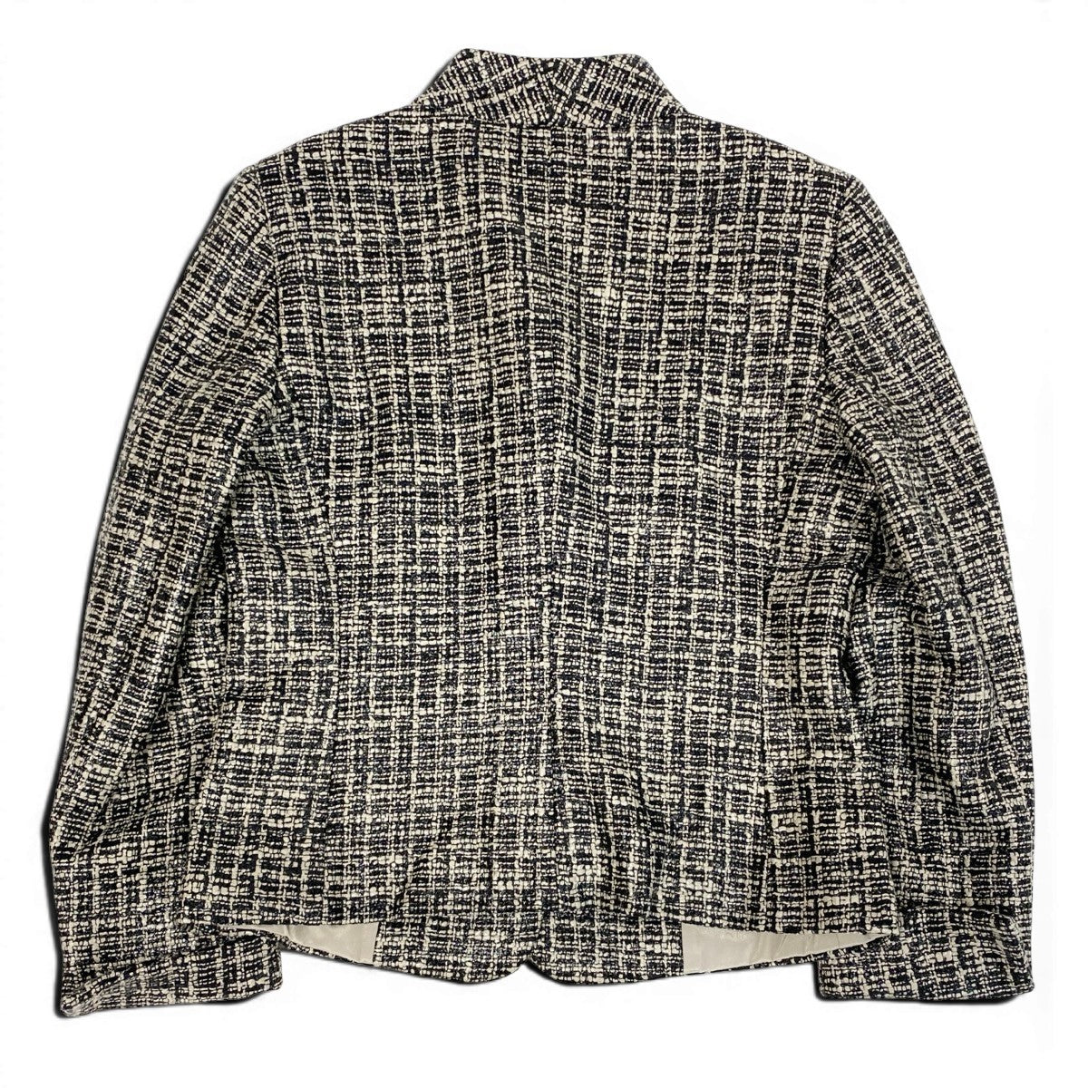 Ef3 【美品】 Max Mara マックスマーラ ツイードジャケット フォーマル サイズ42 ブラック グレージュ レディース 女性服u02t