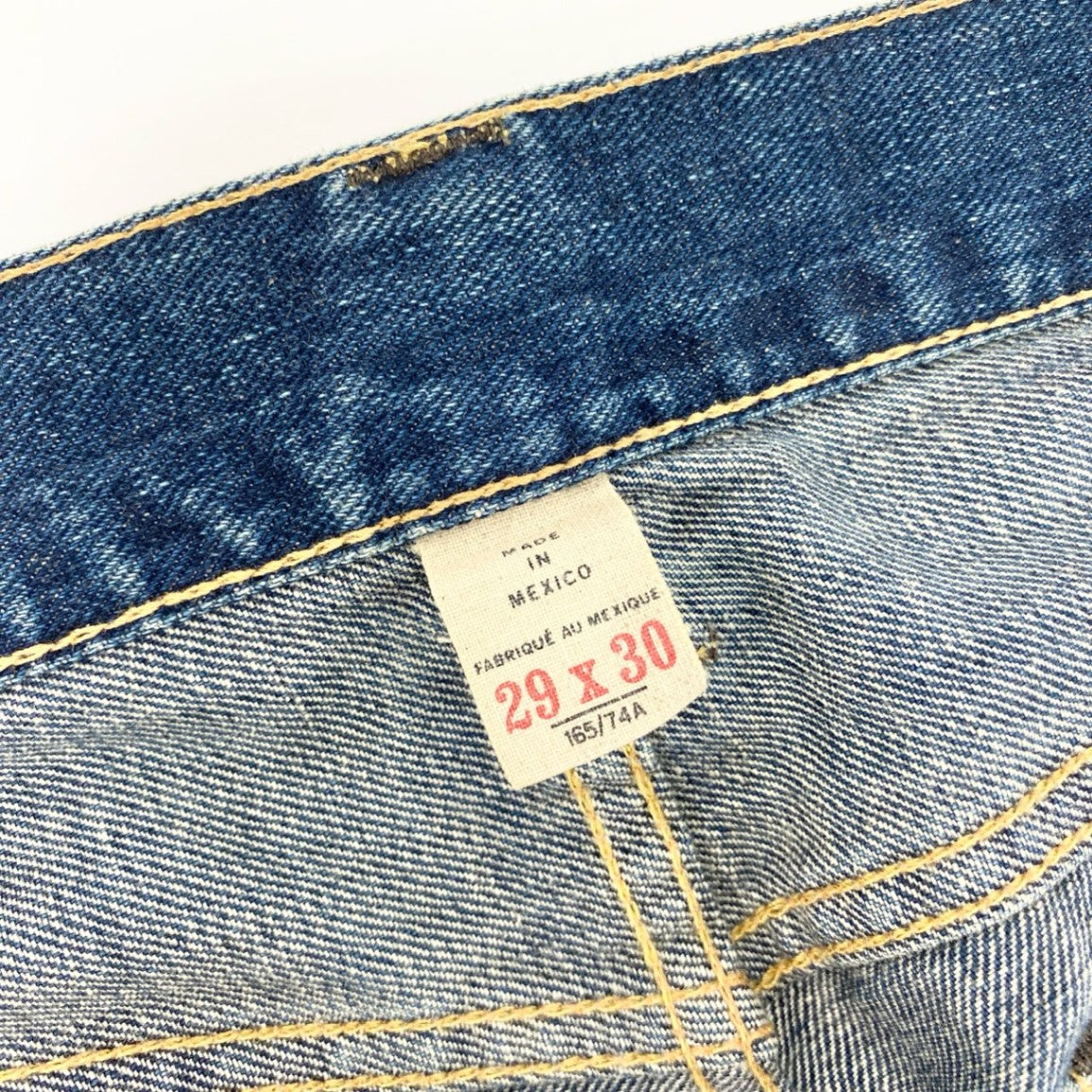 71i26 《美品》RRL ダブルアールエル デニムパンツ ダメージリペア加工 ジップフライ ロゴ刺繍 RN41381 29×30 インディゴ メンズk02i