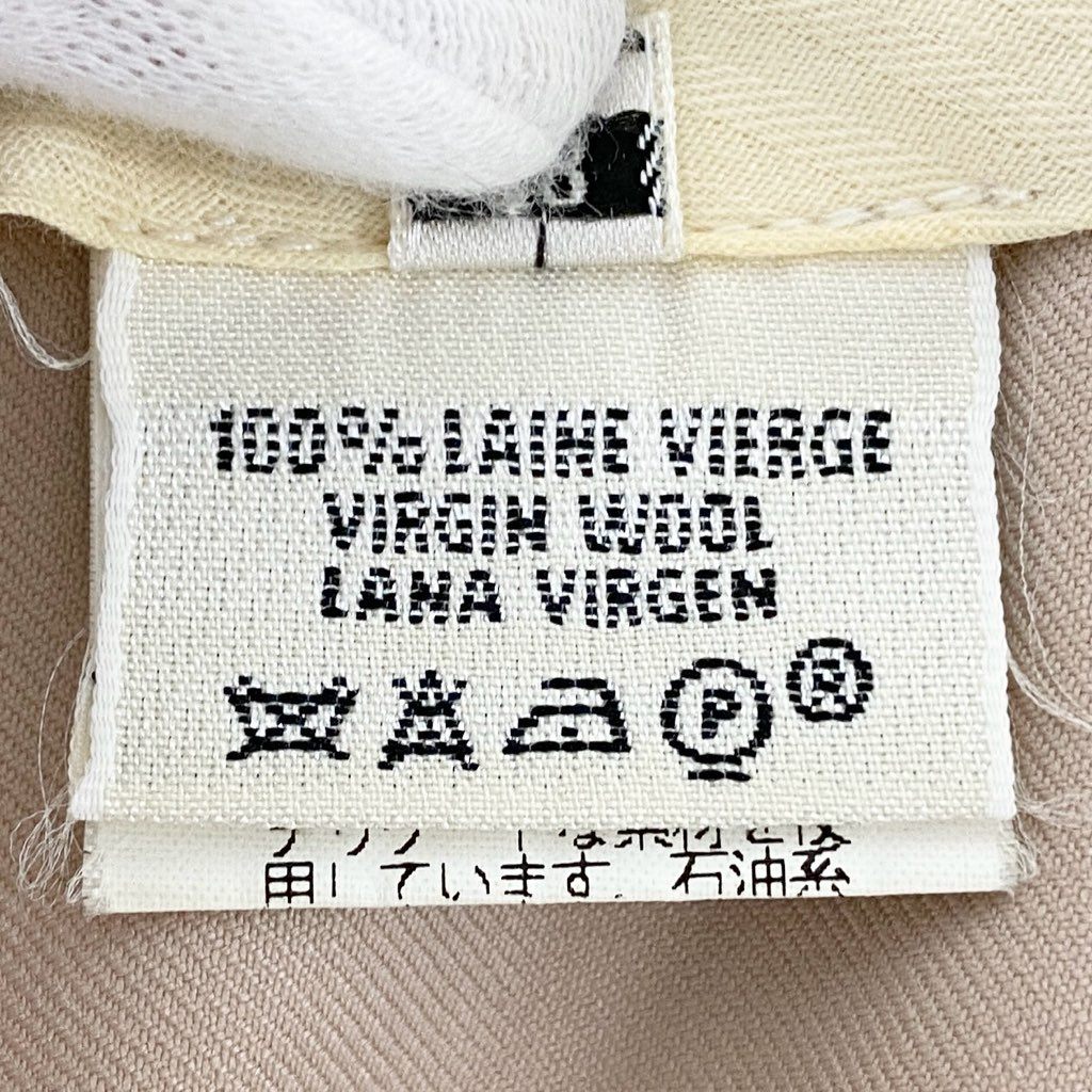 5a9 HERMES エルメス マルジェラ期 Hボタン スラックス パンツ ボトム フランス製 38サイズ ベージュ ウール100％ レディースu02t