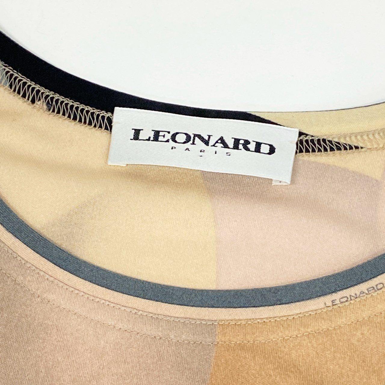 2k19《美品》 LEONARD レオナール インポートライン シルクワンピース 半袖ワンピース 総柄 ウエストリボン レディース 女性用 40 マルチカラー シルク100％u02t