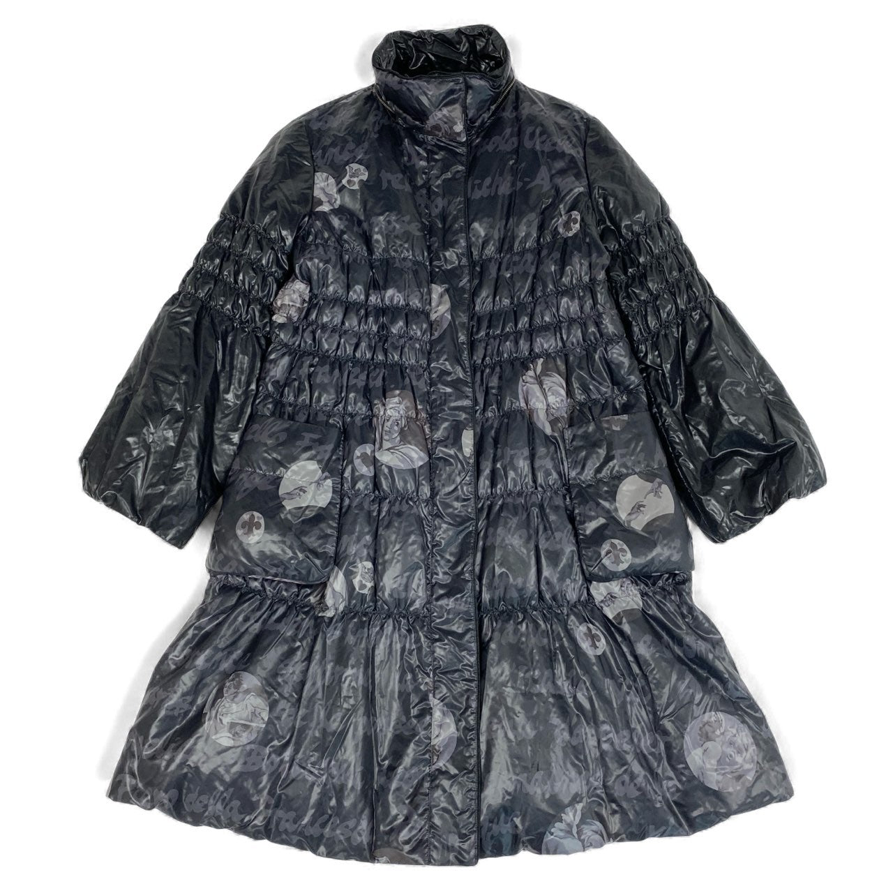 44L12 TOKUKO 1er VOL トクコプルミエヴォル 総柄コート ダウンコート ロングコート アウター 9 ブラック系 レディース 女性用u02t