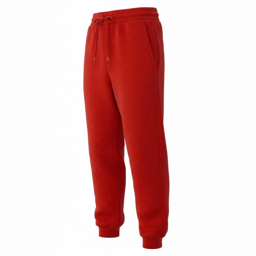 Id15 LOUIS VUITTON ルイヴィトン LV モノグラム ジョガーパンツ Monogram Joggers Pants サイズM レッドt18r