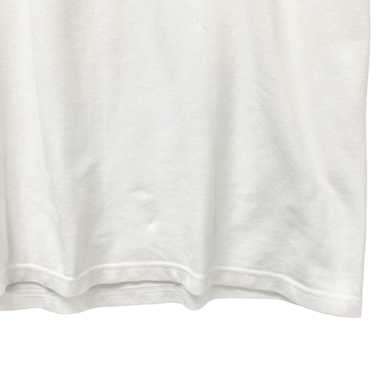 78c31 MAISON KITSUNE メゾンキツネ ダブルフォックスヘッドパッチポロシャツ 半袖ポロシャツ トップス Lサイズ ホワイト コットン100％ メンズ 男性用u02t