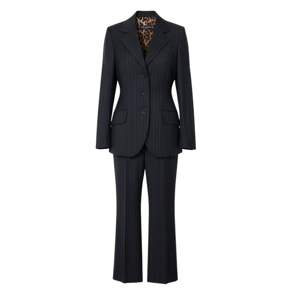 i27 【美品】DOLCE＆GABBANA スーツセットアップ テーラードジャケット スラックスパンツ イタリア製 38サイズ グレー ウール100％ レディース 女性用u02t