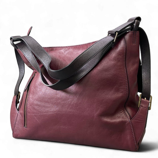 ak18 MOTHERHOUSE マザーハウス ヨゾラ L ショルダーバッグ リュック A4 ワインレッド レザーk02i