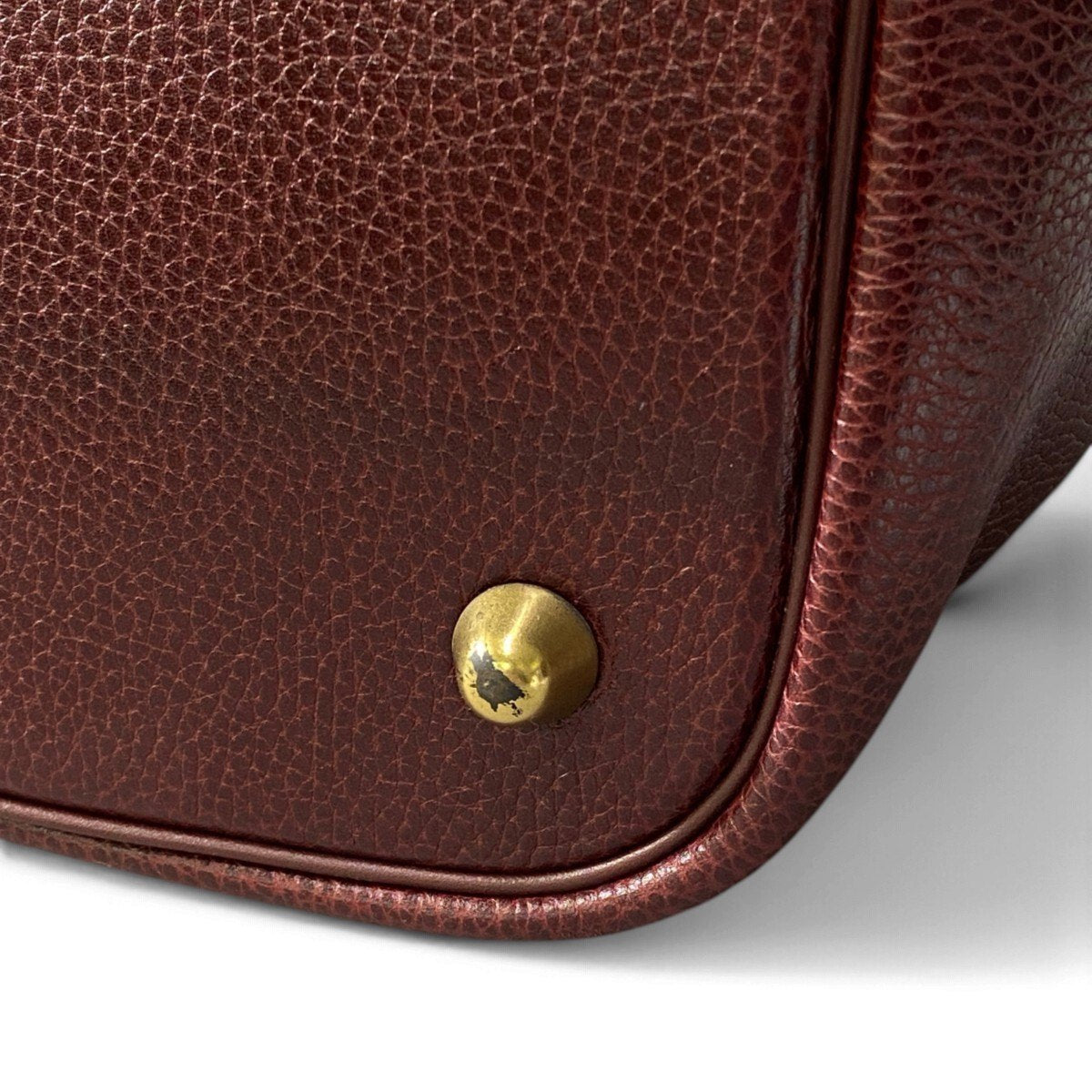 j4 Cartier カルティエ ヴィンテージ ボストンバッグ Vintage Weekender Bag Burgundy バーガンディ レザーt18r