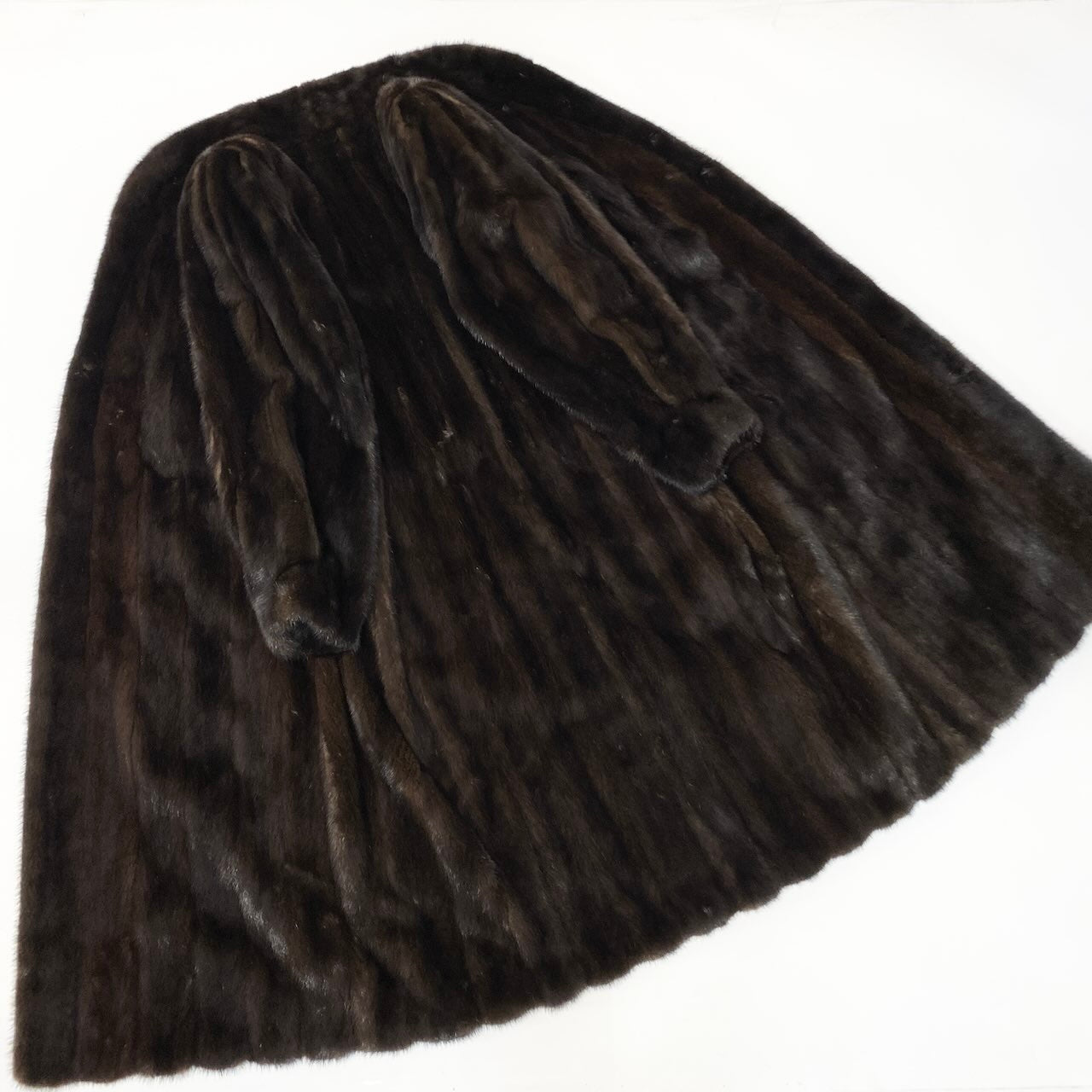 47c18 超ロング ダークミンク ファーコート 丈110cm サイズF ダークブラウン 本毛皮 Dark Mink Fur Super Long Coatt18r